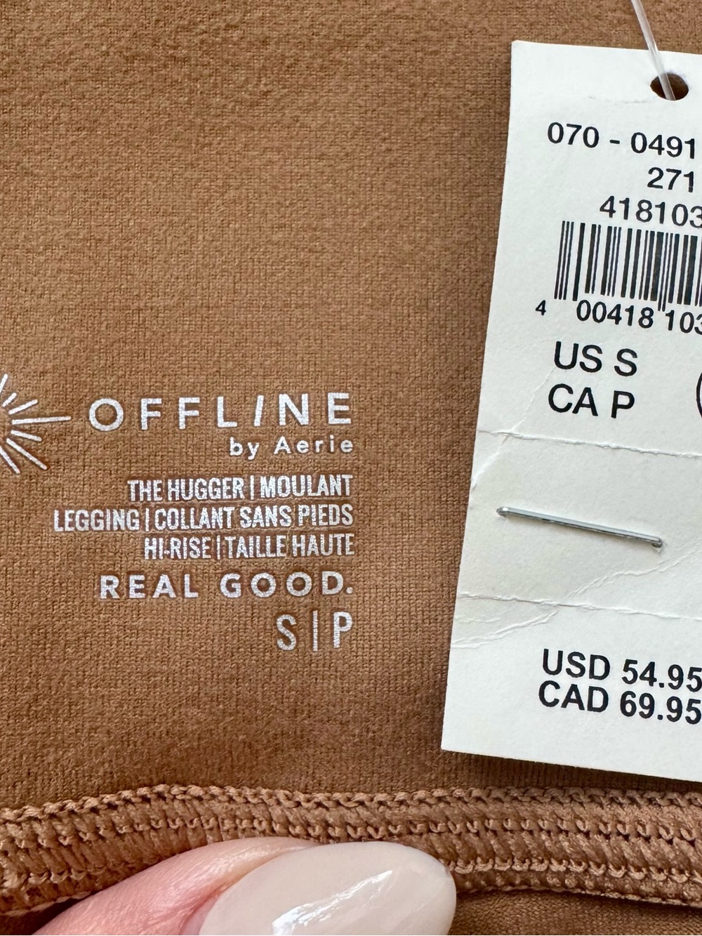 Aerie Offline The Hugger High-Rise Leggings in Camel (Size Small) - Picture 5 of 6